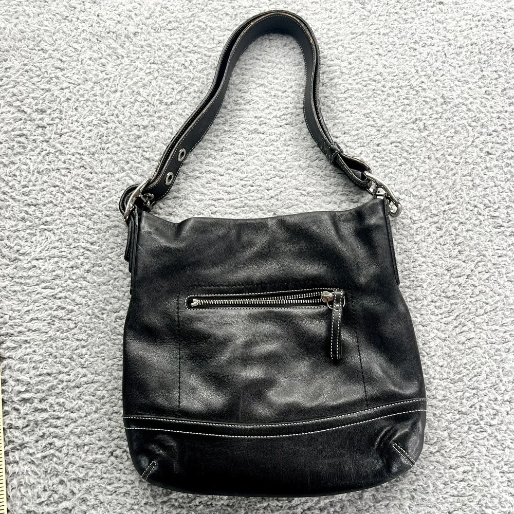 Vintage Coach‎ Soho L052-1416 Black Leather Bag Hobo Shoulder Purse